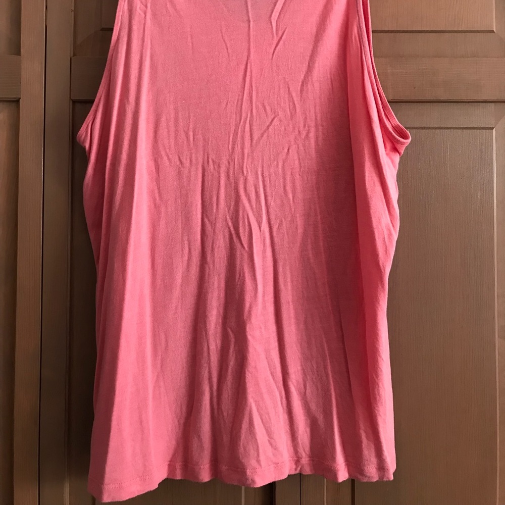 Pink Tank Top with Ruffle Detail - Picture 3 of 4